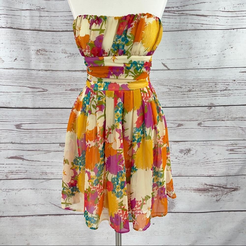 Twenty One sundress watercolor strapless